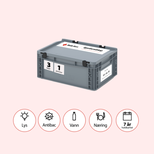 Egenberedskapspakke for 1 person i 3 dager kasse