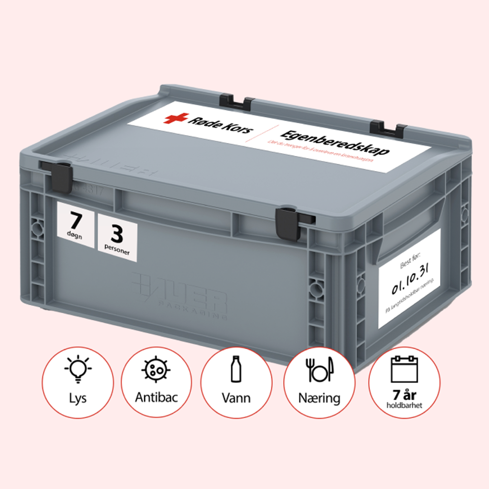 Egenberedskapspakke for 3 personer i 7 dager kasse